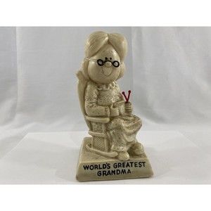 Vintage 1976 Russ Berrie & Co. World's Greatest Grandma Resin Statue Figure #6